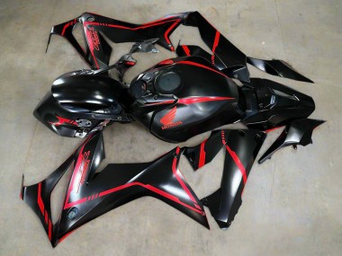 2019-2020 Honda CBR650R Motorcycle Fairings - Glossy Black Red Stripe