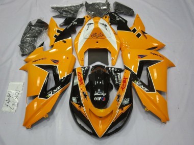 2006-2007 Kawasaki ZX10R Motorcycle Fairings - Orange White Black Racing Elf