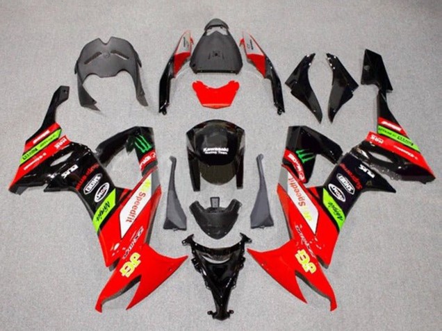 2008-2010 Kawasaki ZX10R Motorcycle Fairings - Red Green Black Yellow