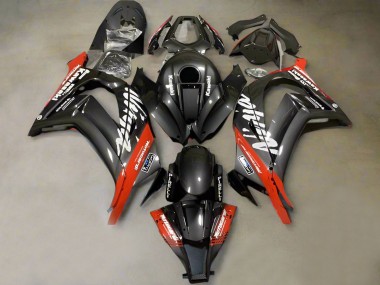2011-2015 Kawasaki ZX10R Motorcycle Fairings - Faux Carbon Fiber Red White
