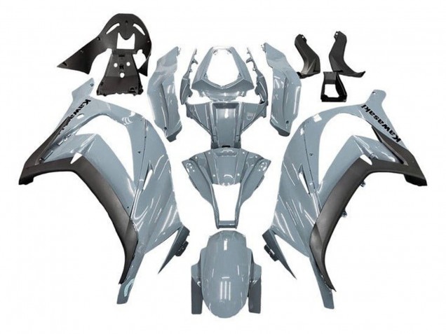 2011-2015 Kawasaki ZX10R Motorcycle Fairings - Nardo Grey Matte Black