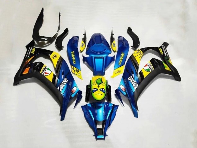 2016-2020 Kawasaki ZX10R Motorcycle Fairings - Blue Yellow Shark
