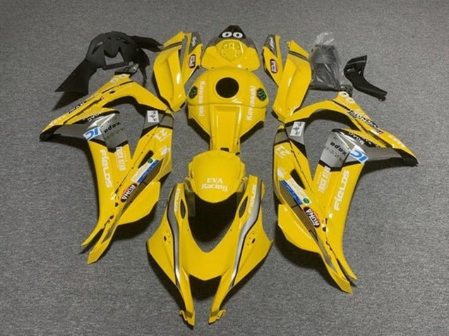 2016-2020 Kawasaki ZX10R Motorcycle Fairings - Yellow Blue White Trick Star Eva Racing