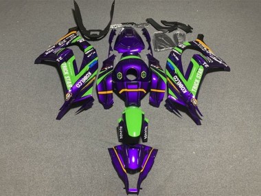 2016-2020 Kawasaki ZX10R Motorcycle Fairings - Purple Green Trick Star Kobelco