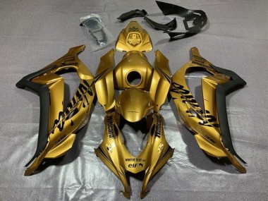 2016-2020 Kawasaki ZX10R Motorcycle Fairings - Gold Black
