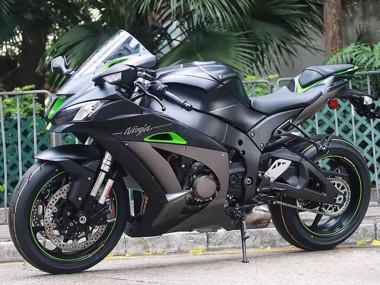 2016-2020 Kawasaki ZX10R Motorcycle Fairings - Matte Black Green Silver