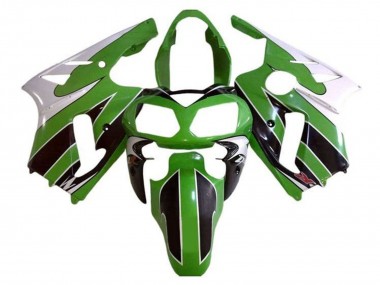 2000-2001 Kawasaki ZX12R Motorcycle Fairings - White Green Black Stripe
