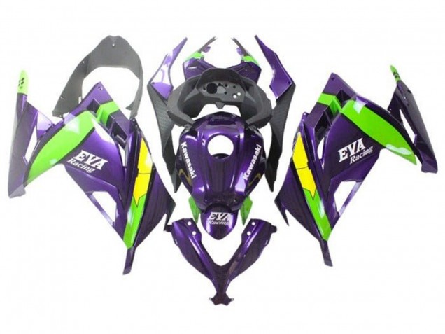 2013-2024 Kawasaki EX300 Motorcycle Fairings - Purple Green Yellow Eva Racing