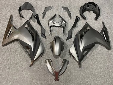 2013-2024 Kawasaki EX300 Motorcycle Fairings - Silver Matte Black