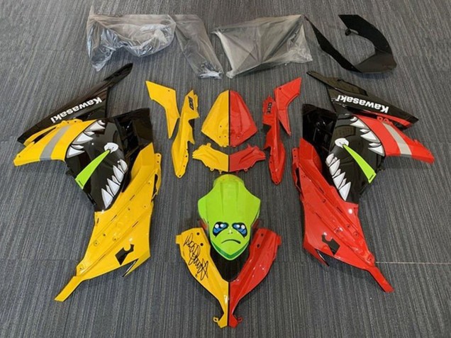 2013-2024 Kawasaki EX300 Motorcycle Fairings - Yellow Red Green Shark