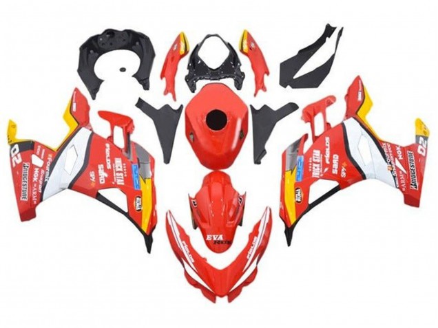 2018-2024 Kawasaki Ninja 400 Motorcycle Fairings - Red White Yellow Black Trick Star Bridgestone