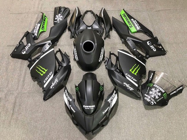 2018-2024 Kawasaki Ninja 400 Motorcycle Fairings - Matte Black White Green Monster Snow