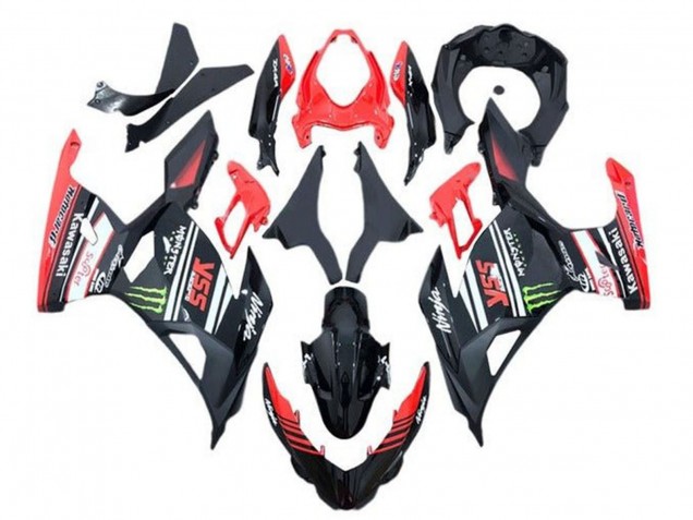 2018-2024 Kawasaki Ninja 400 Motorcycle Fairings - Red Black Green Monster