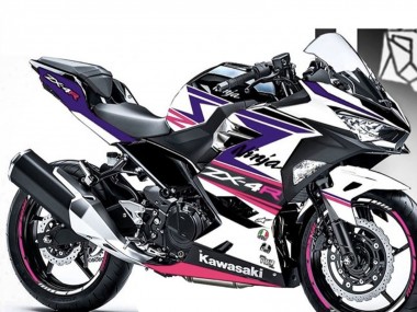 2018-2024 Kawasaki Ninja 400 Motorcycle Fairings - White Purple Pink