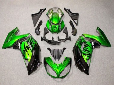 2012-2016 Kawasaki Ninja 650 EX650 Motorcycle Fairings - Green Glossy Black