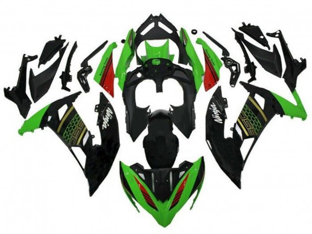 2017-2019 Kawasaki Ninja 650 EX650 Motorcycle Fairings - Green Black Red Gold Honeycomb