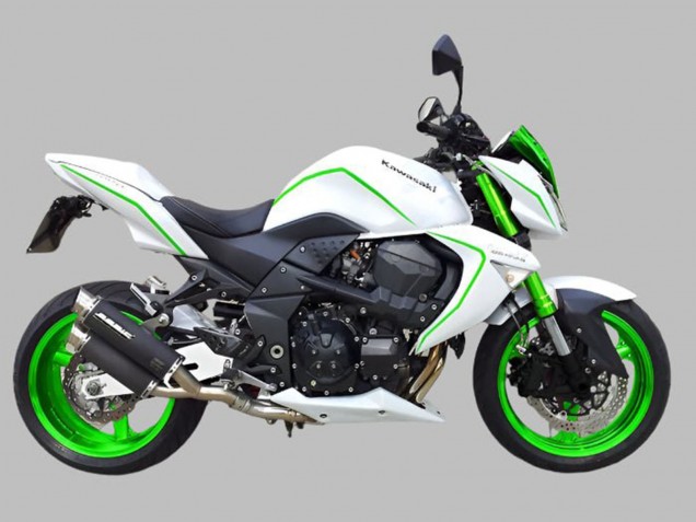 2007-2009 Kawasaki Z1000 Motorcycle Fairings - White Green