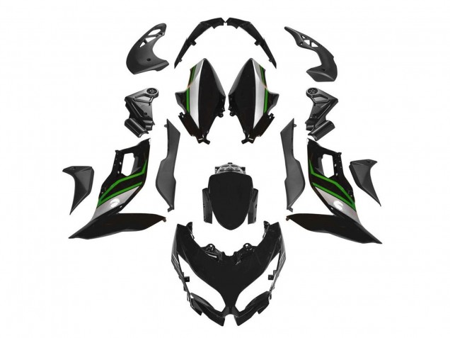 2015-2021 Kawasaki Versys 650 Motorcycle Fairings - Black Green Silver