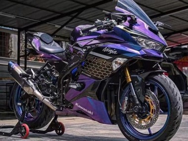 2019-2025 Kawasaki ZX25R ZX-25R Motorcycle Fairings - Purple Blue Gold Gradient Honeycomb