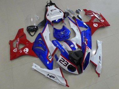2009-2014 BMW S1000RR Motorcycle Fairings - White Red Blue HP