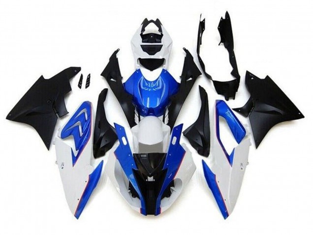 2017-2018 BMW S1000RR Motorcycle Fairings - White Blue Matte Black
