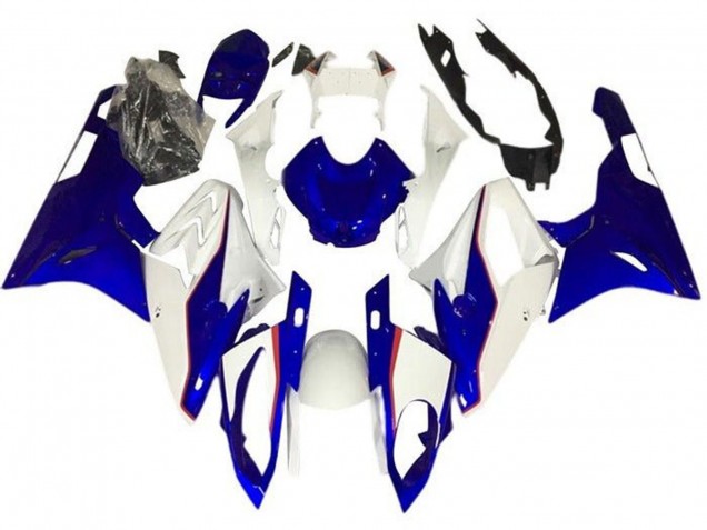 2017-2018 BMW S1000RR Motorcycle Fairings - White Blue Red Pinstripe