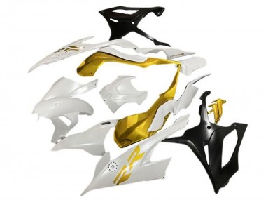 2019-2022 BMW S1000RR Motorcycle Fairings - White Gold Matte Black