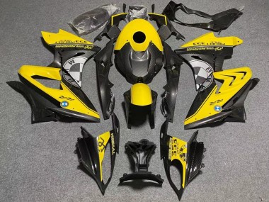 2019-2022 BMW S1000RR Motorcycle Fairings - Yellow Faux Carbon Fiber