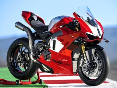 2022-2024 Ducati Panigale V4 V4S Motorcycle Fairings - Silver White Red Corse