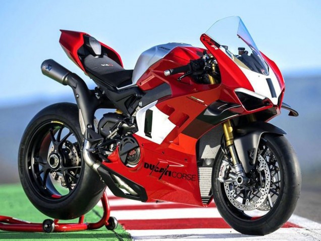 2022-2024 Ducati Panigale V4 V4S Motorcycle Fairings - Silver White Red Corse