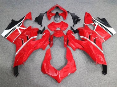 2020-2021 Ducati Panigale V4 V4S Motorcycle Fairings - White Red Glossy Black Stripe