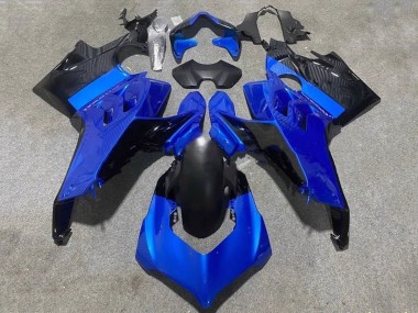 2020-2021 Ducati Panigale V4 V4S Motorcycle Fairings - Blue Glossy Black