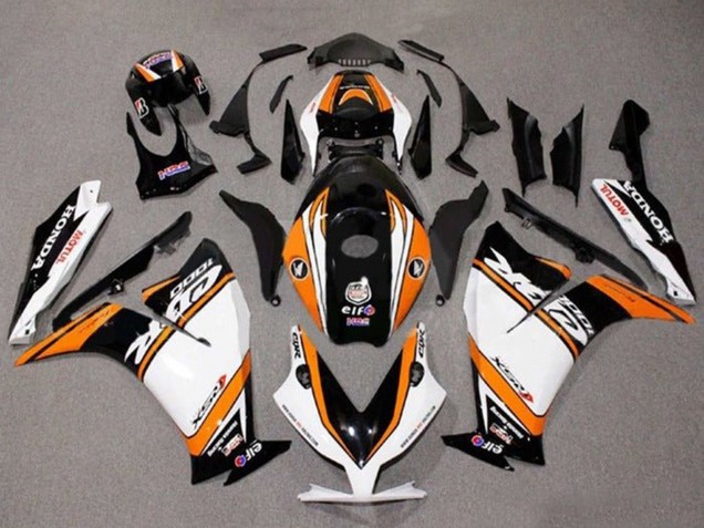2012-2016 Honda CBR1000RR Motorcycle Fairings - White Orange Glossy Black