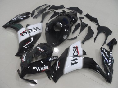 2012-2016 Honda CBR1000RR Motorcycle Fairings - Glossy Black White West