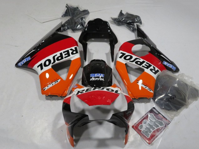 2002-2003 Honda CBR900RR 954 Motorcycle Fairings - Orange White Red Glossy Black Repsol