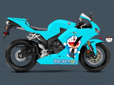 2013-2026 Honda CBR600RR Motorcycle Fairings - Light Blue Doraemon