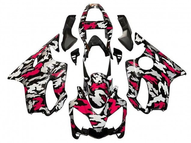 2001-2003 Honda CBR600 F4i Motorcycle Fairings - Black Red Grey Camouflage