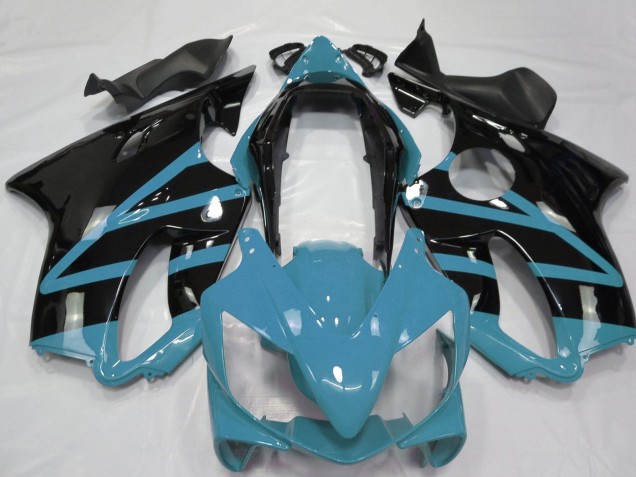 2004-2007 Honda CBR600 F4i Motorcycle Fairings - Light Blue Glossy Black