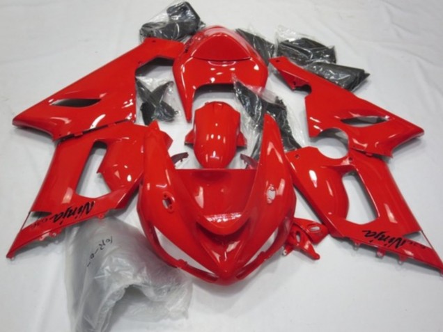 2005-2006 Kawasaki ZX6R Motorcycle Fairings - Red