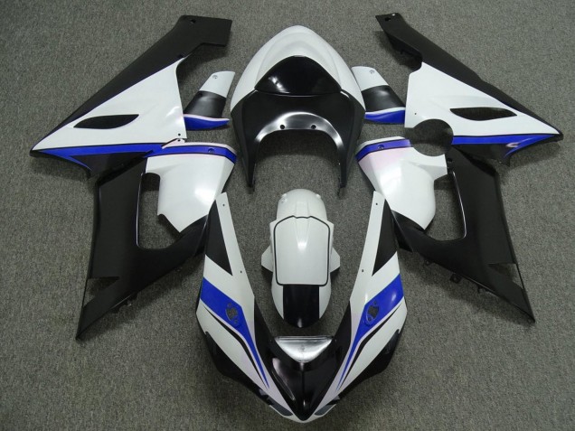 2005-2006 Kawasaki ZX6R Motorcycle Fairings - White Black Blue