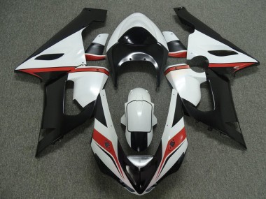 2005-2006 Kawasaki ZX6R Motorcycle Fairings - White Black Red