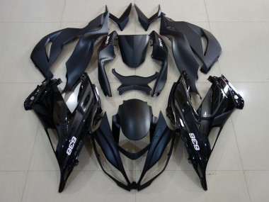 2007-2008 Kawasaki ZX6R Motorcycle Fairings - Matte Black Glossy Black White