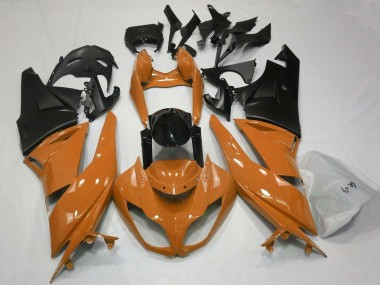 2007-2008 Kawasaki ZX6R Motorcycle Fairings - Orange Black Matte Black