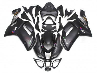 2007-2008 Kawasaki ZX6R Motorcycle Fairings - Matte Black Elf