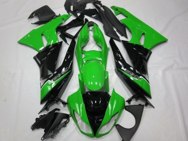 2009-2012 Kawasaki ZX6R Motorcycle Fairings - Green Glossy Black White