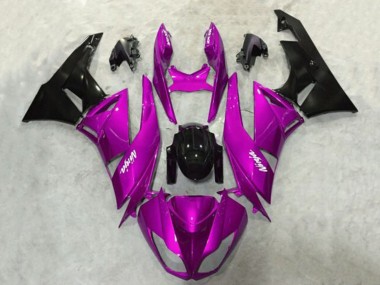 2009-2012 Kawasaki ZX6R Motorcycle Fairings - Purple Glossy Black
