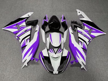 2009-2012 Kawasaki ZX6R Motorcycle Fairings - White Purple Black