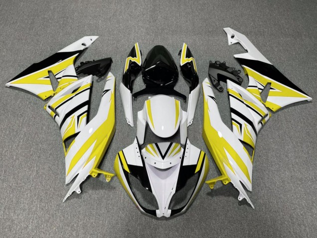 2009-2012 Kawasaki ZX6R Motorcycle Fairings - White Yellow Black