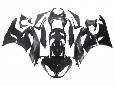 2009-2012 Kawasaki ZX6R Motorcycle Fairing Kits - Glossy Black Matte Black