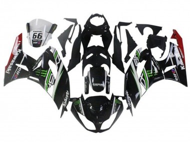 2009-2012 Kawasaki ZX6R Motorcycle Fairings - Glossy Black White Green Red Elf Monster